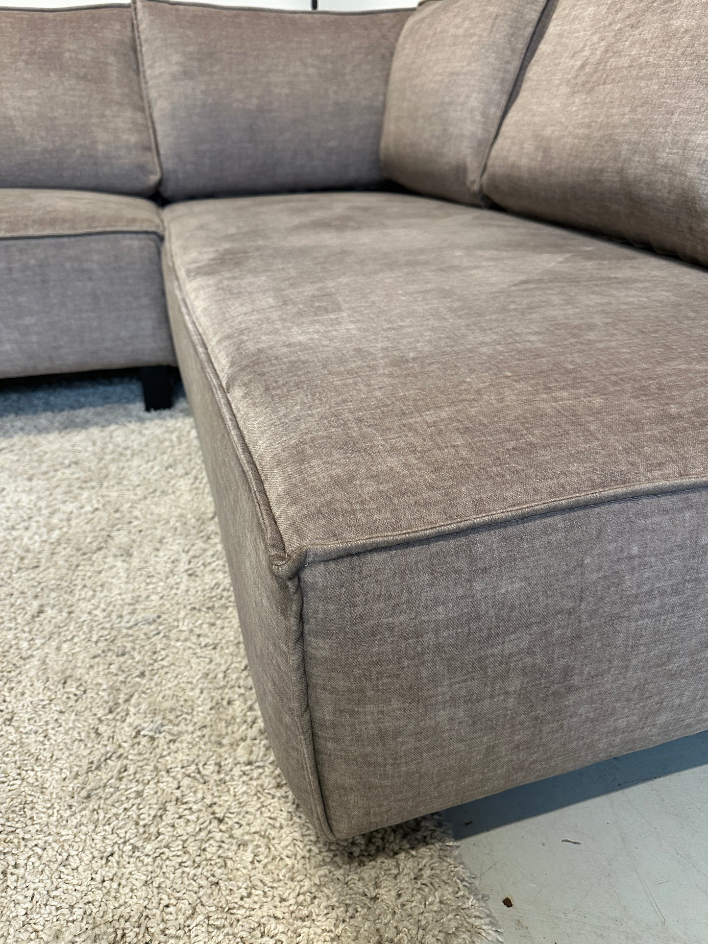 Velours hoekbank 290x223cm