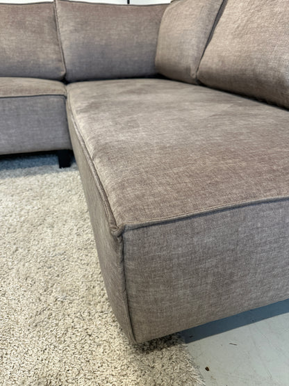 Velours hoekbank 290x223cm