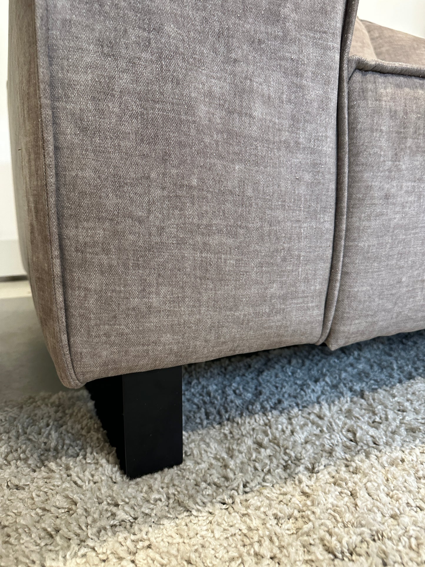 Velours hoekbank 290x223cm