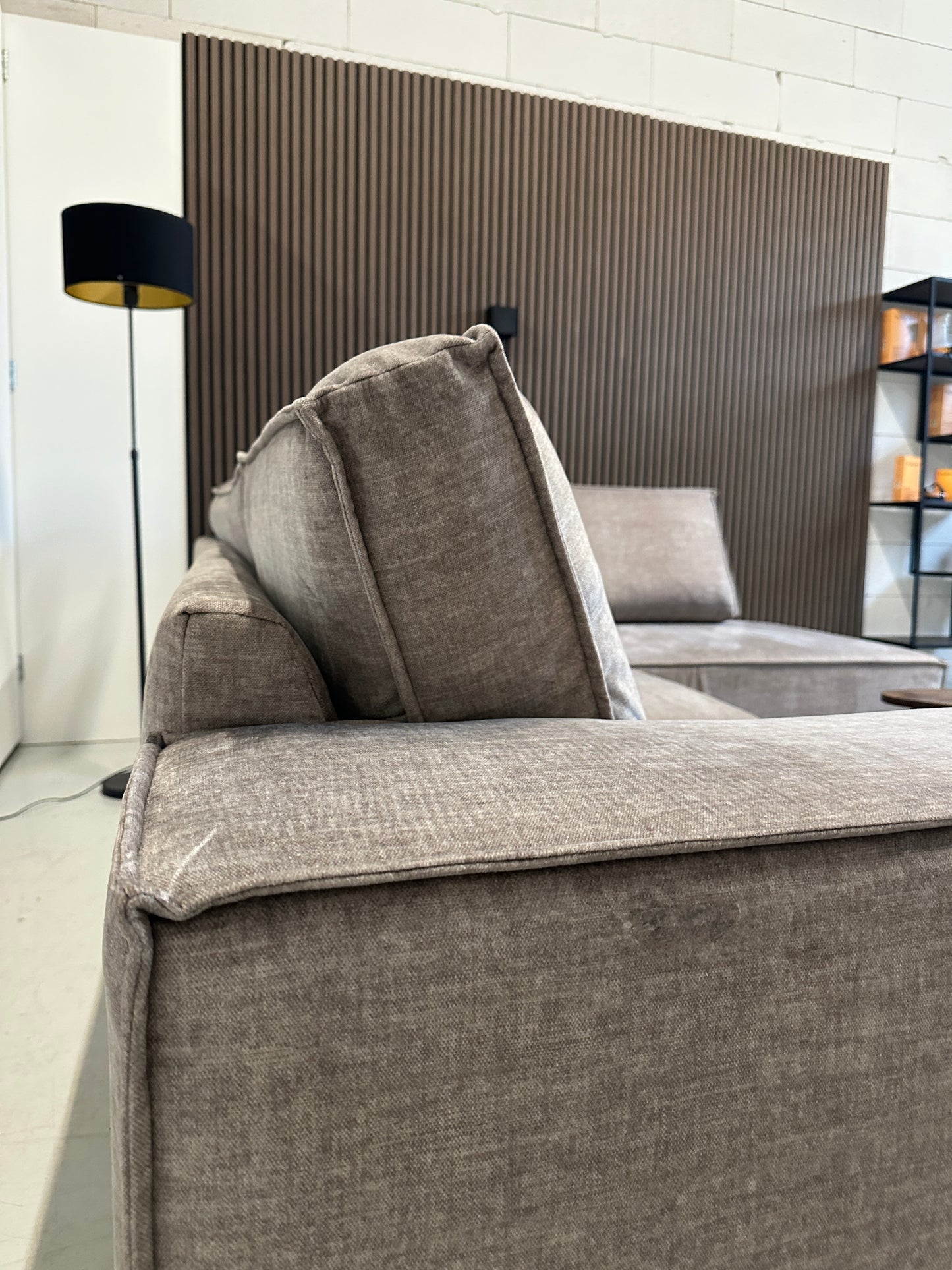 Velours hoekbank 290x223cm