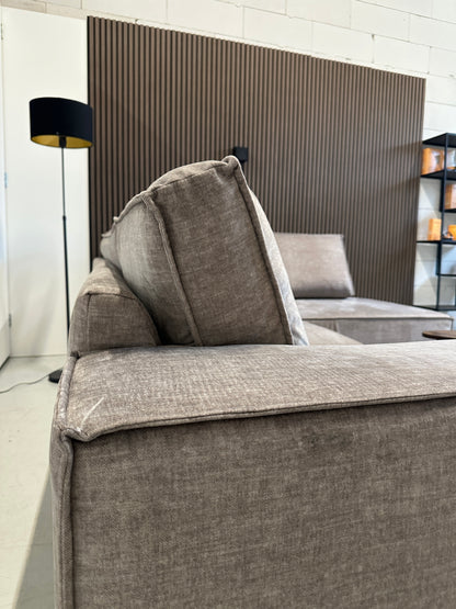 Velours hoekbank 290x223cm