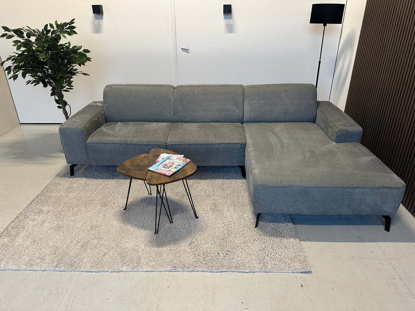 Blauw/Grijze hoekbank 290x170 cm