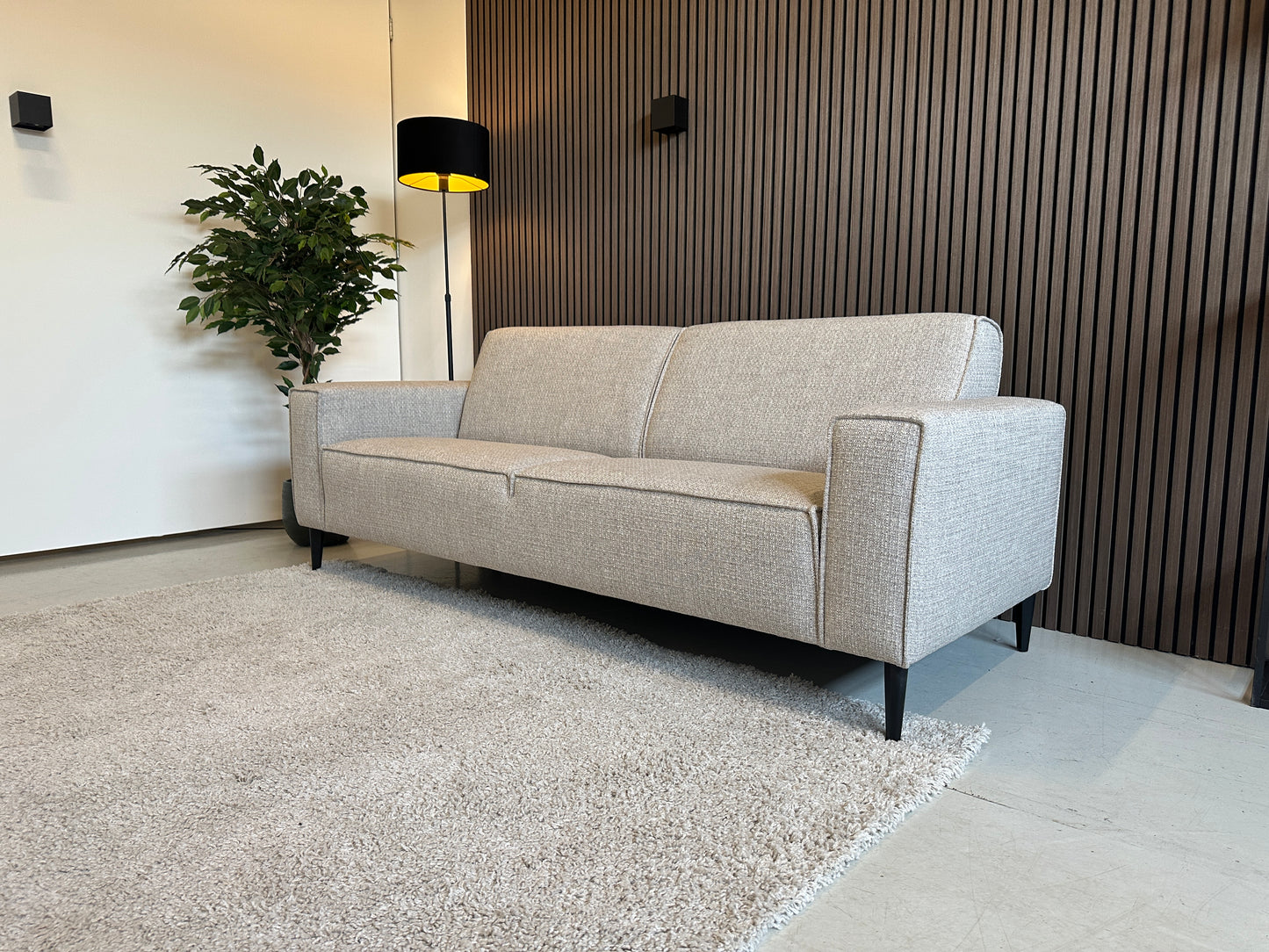 grijze sample bank in nieuwstaat, 220x88 cm