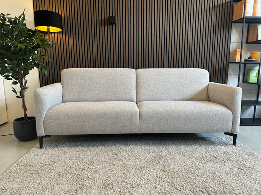 lichtgrijze sample bank in nieuwstaat, 219x85 cm