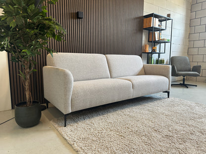lichtgrijze sample bank in nieuwstaat, 219x85 cm