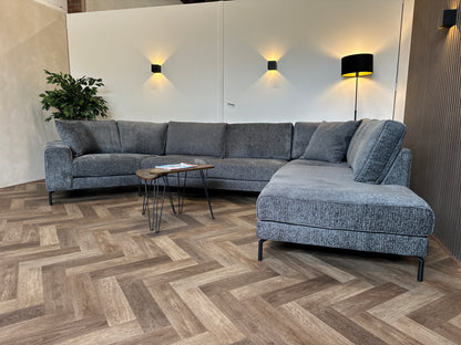 Antraciete hoekbank 385x235cm