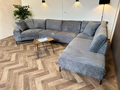 Antraciete hoekbank 385x235cm