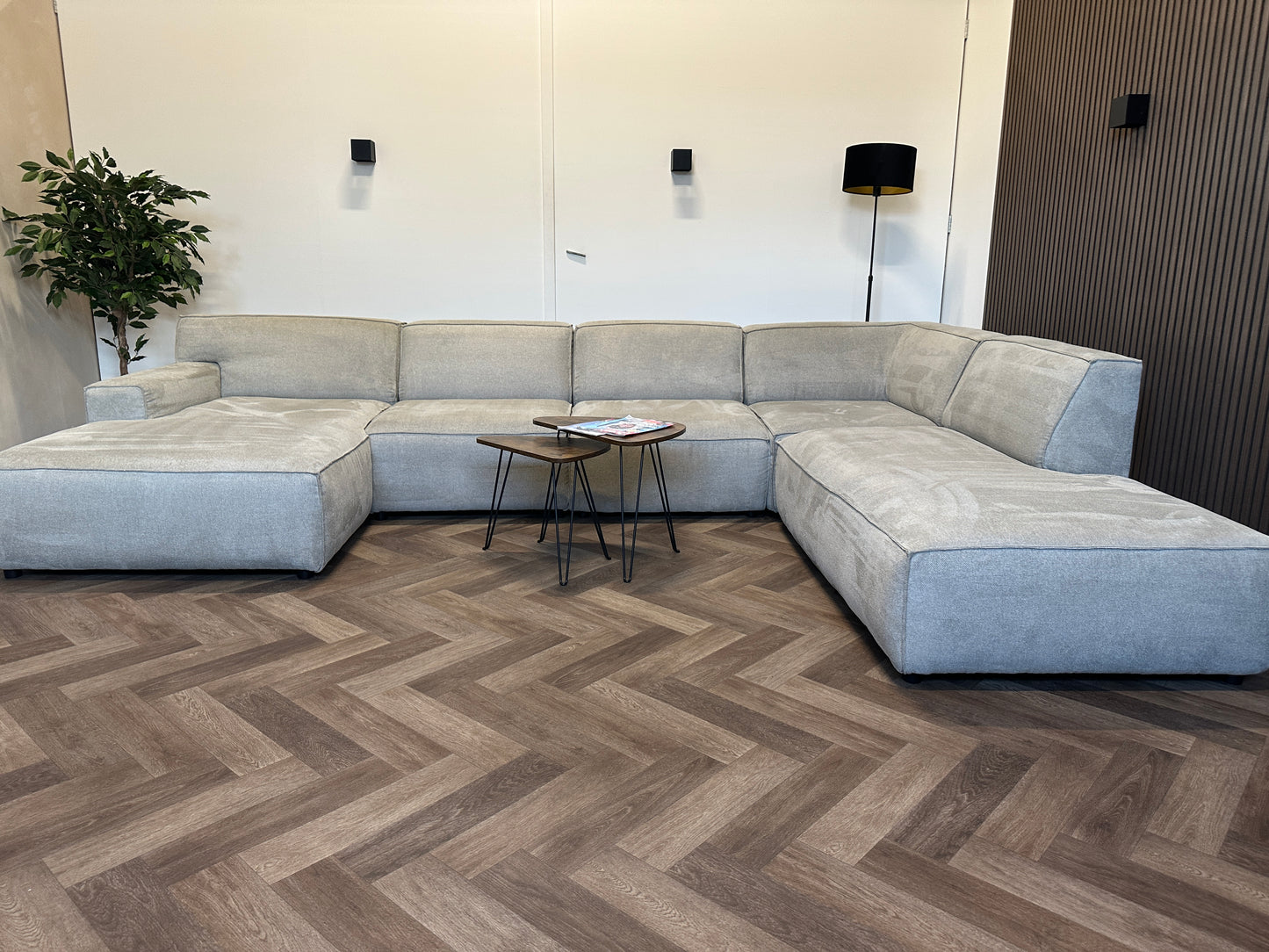 Taupe U-bank 370x255/170cm