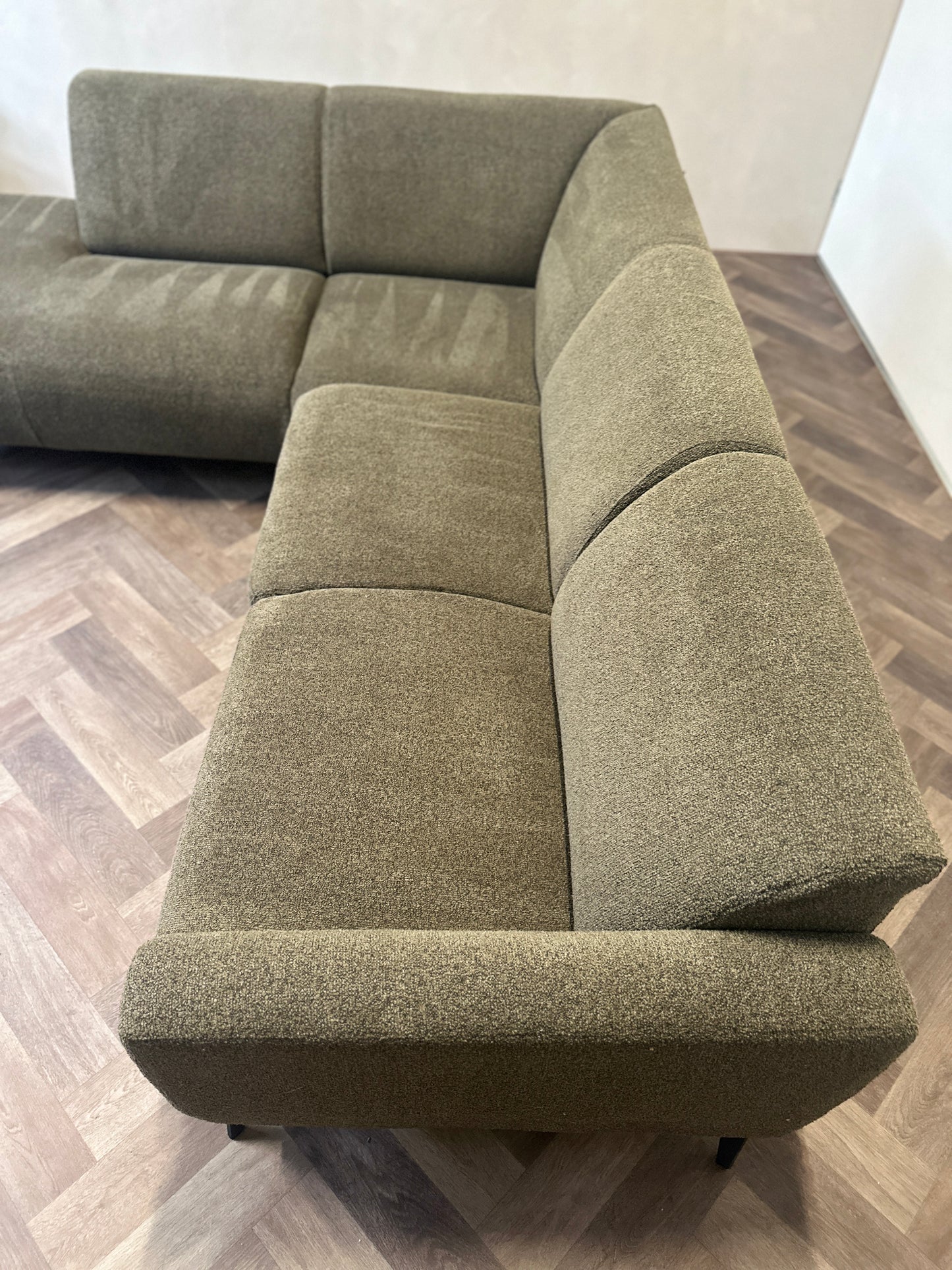 Groene hoekbank 246x210cm