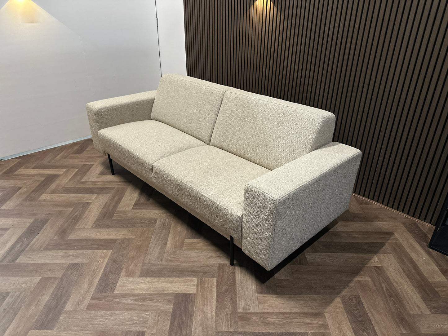beige sample bank in nieuwstaat, 226x90 cm
