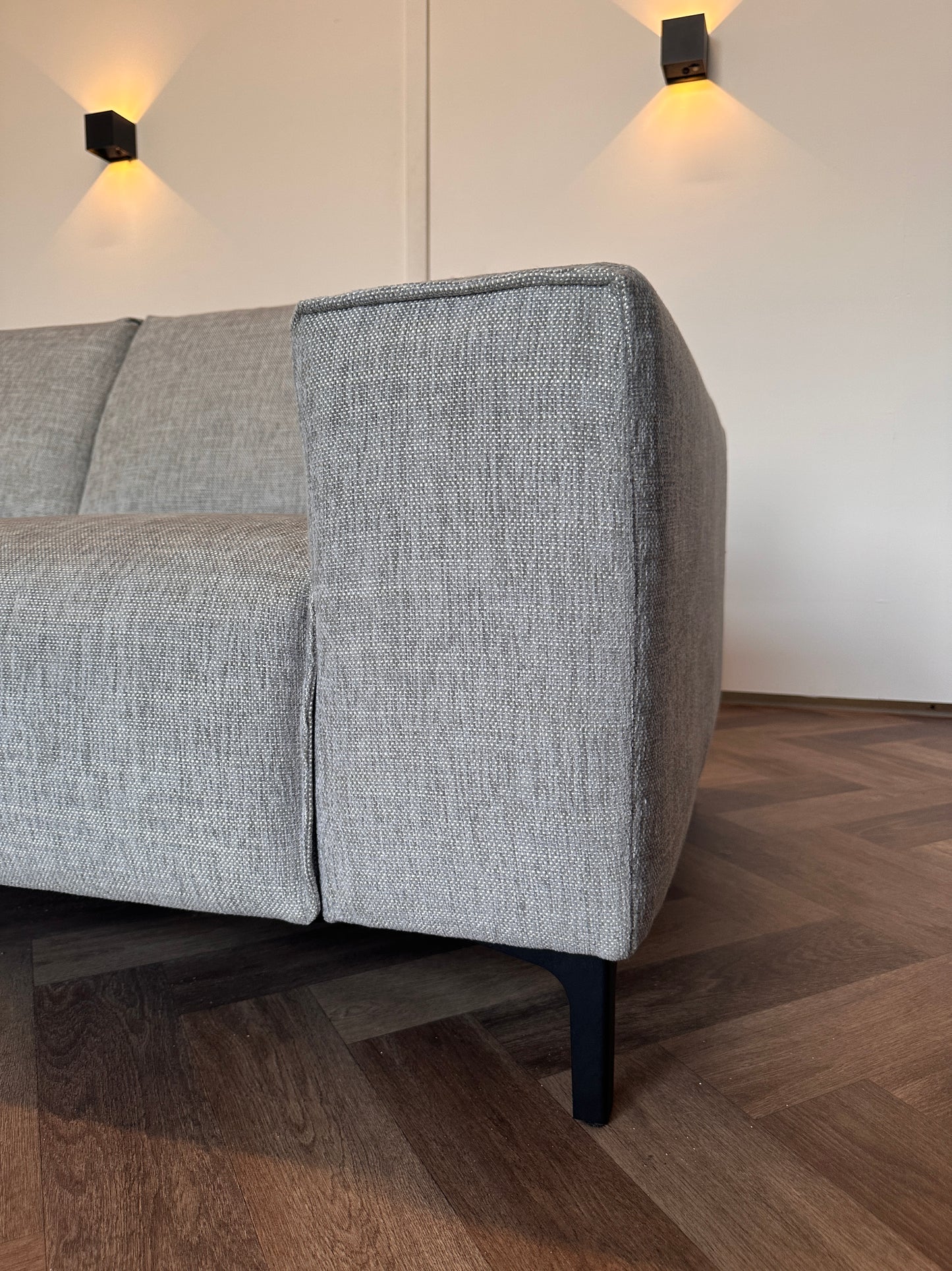 Grijze Woood hoekbank 265x165cm